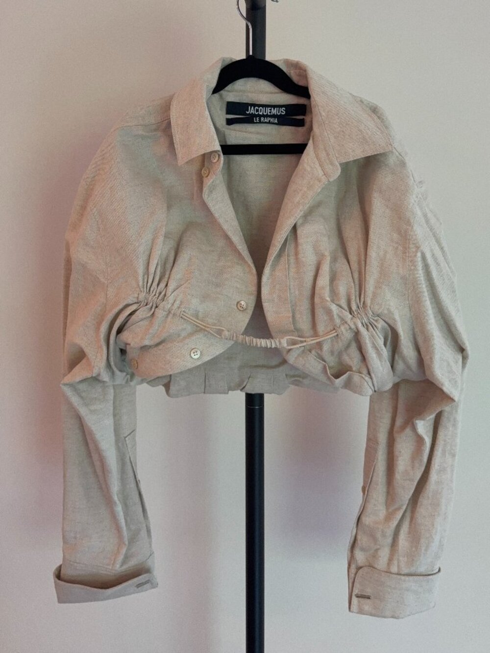 Jacquemus Le Raphia Cropped Top Beige 38